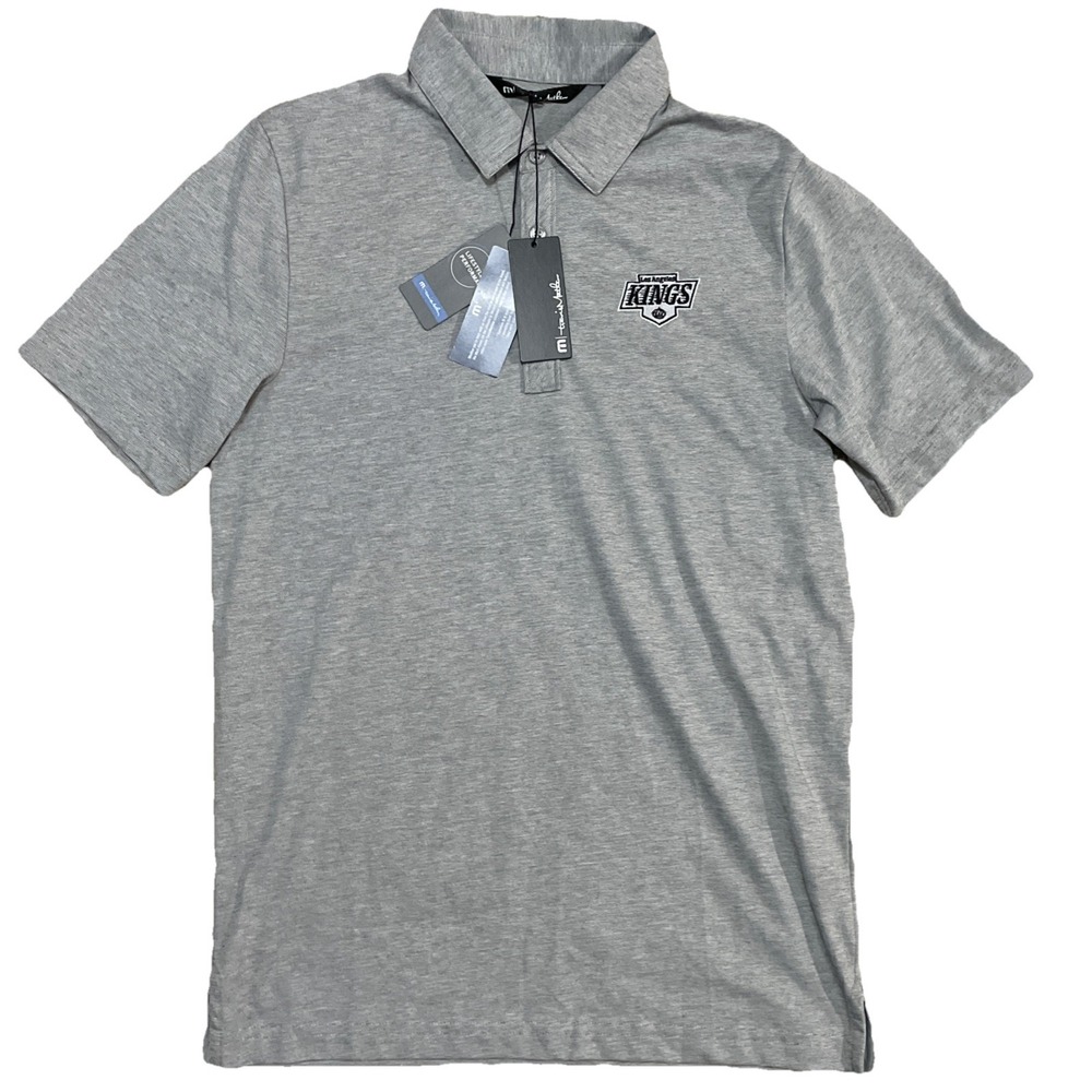 NWT Travis Mathew X LA Kings Polo Shirt Mens Small‎ Grey Zinna Golf